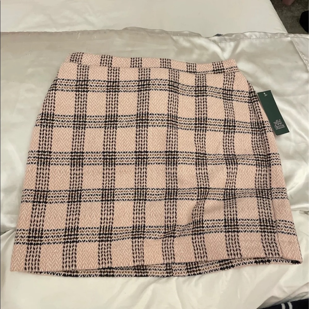 Wild fable pink tweed Plaid skirt